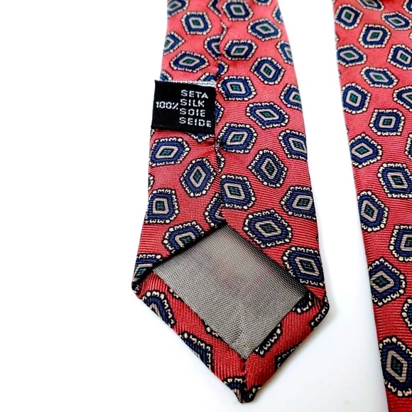 Maison Blanche Italian Diamond Pattern Silk Tie - Picture 6 of 8